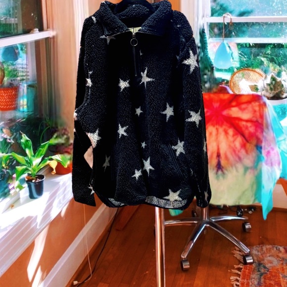 Halogen Star Plush Teddy Qtr Zip ⋆｡˚ ☁︎ ˚｡⋆｡˚☽˚｡⋆ - Picture 6 of 7